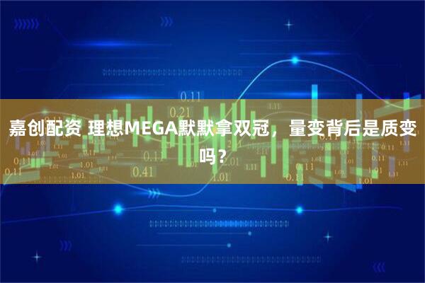 嘉创配资 理想MEGA默默拿双冠，量变背后是质变吗？