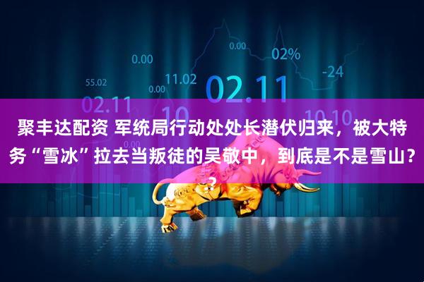 聚丰达配资 军统局行动处处长潜伏归来，被大特务“雪冰”拉去当叛徒的吴敬中，到底是不是雪山？